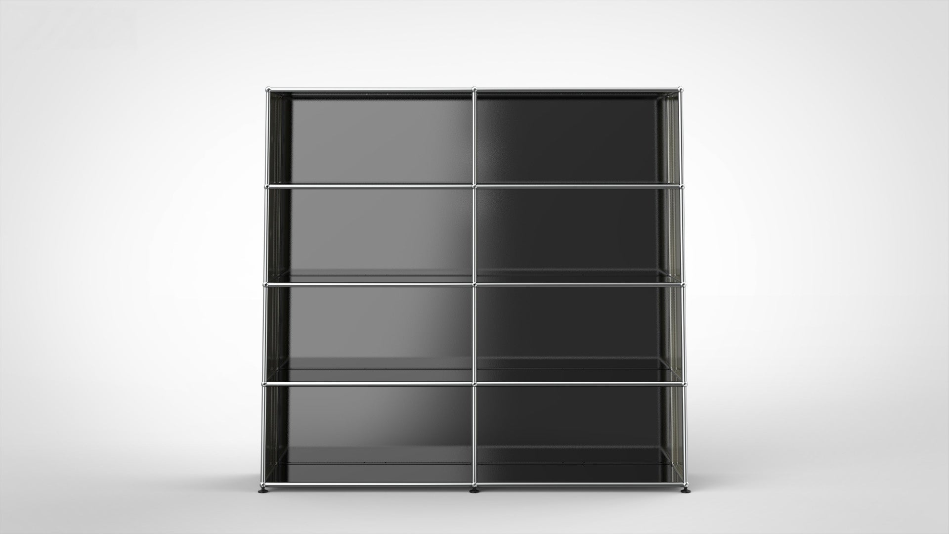 SYSTEM 01 Classic Büroregal, RAL 9011 Graphitschwarz, Glänzend