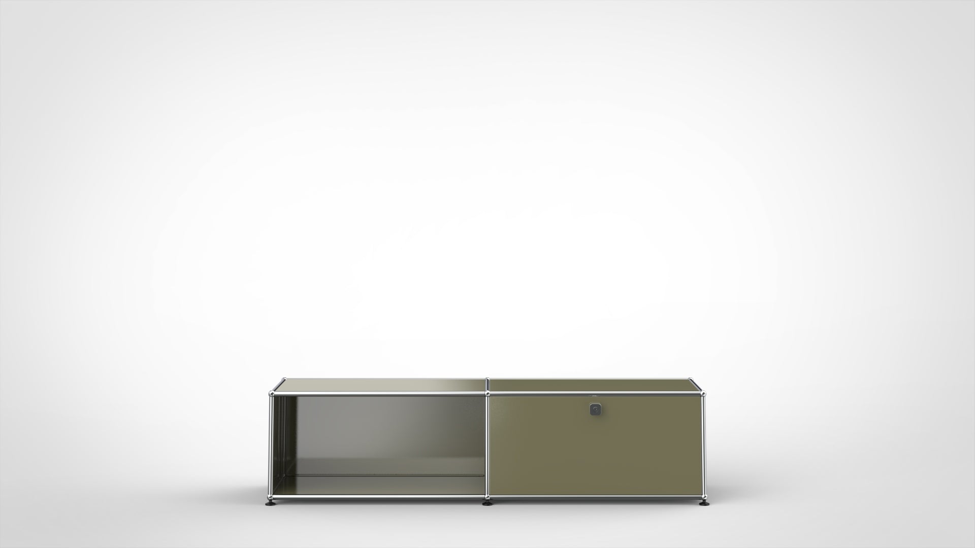 SYSTEM 01 Classic TV Lowboard, LINE 1802 Olive, Glänzend