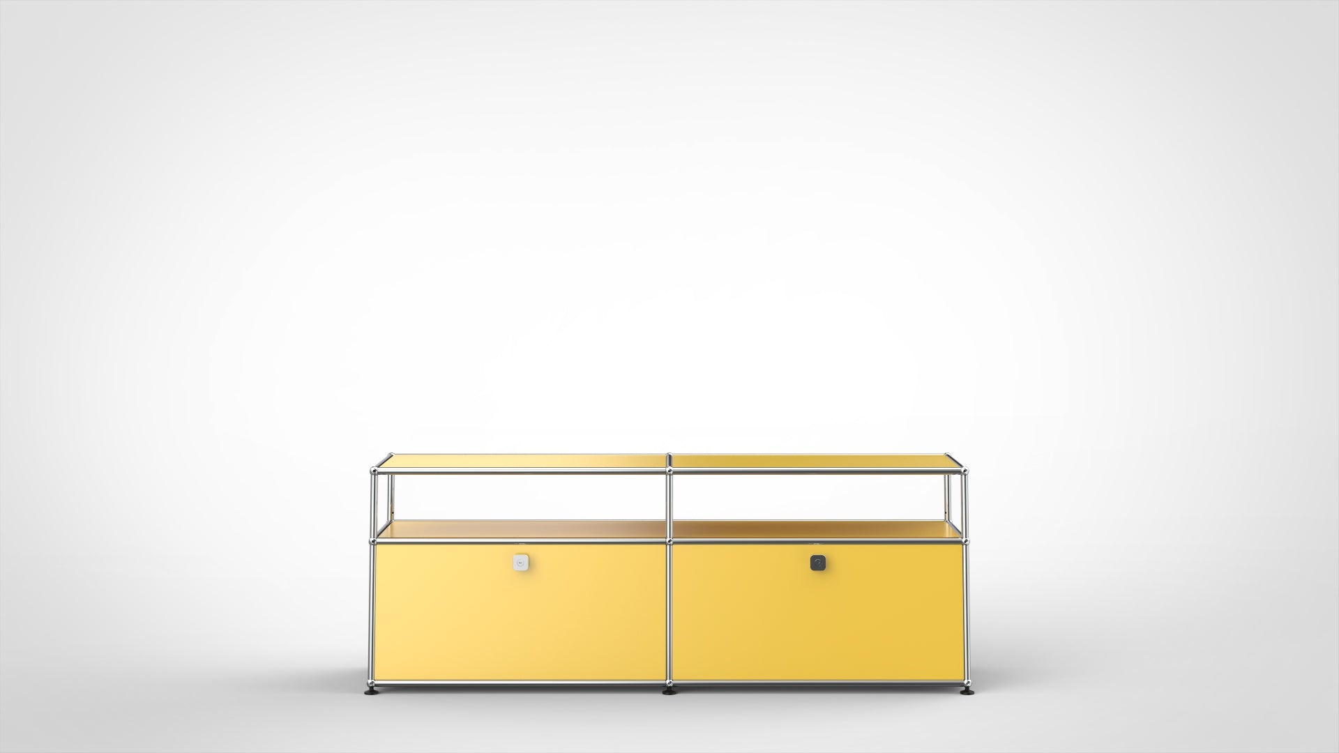 SYSTEM 01 Classic Sideboard mit Klapptüren, RAL 1004 Goldgelb, Glänzend