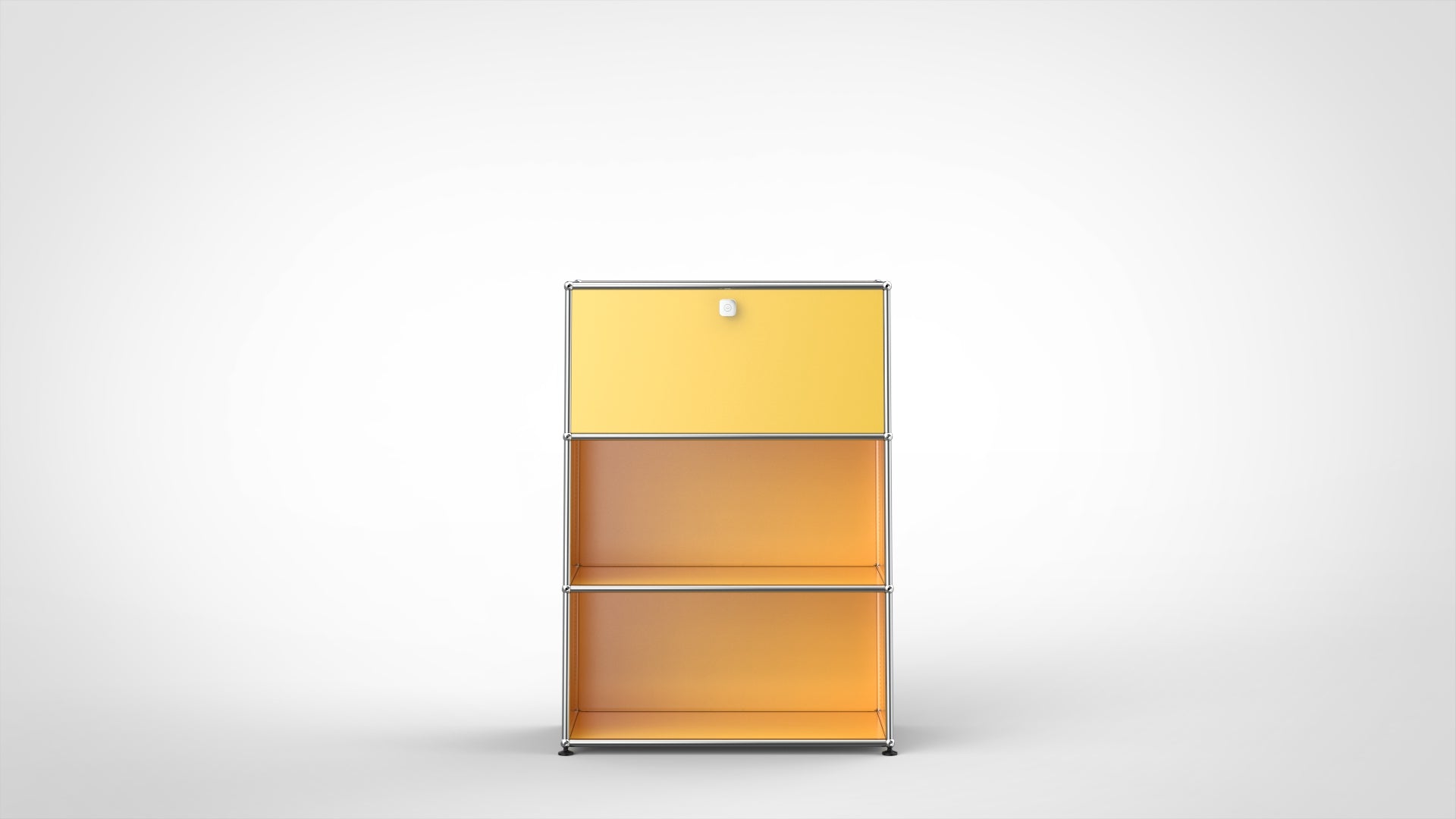 SYSTEM 01 Classic Highboard mit 1 Klapptür, RAL 1004 Goldgelb, Glänzend