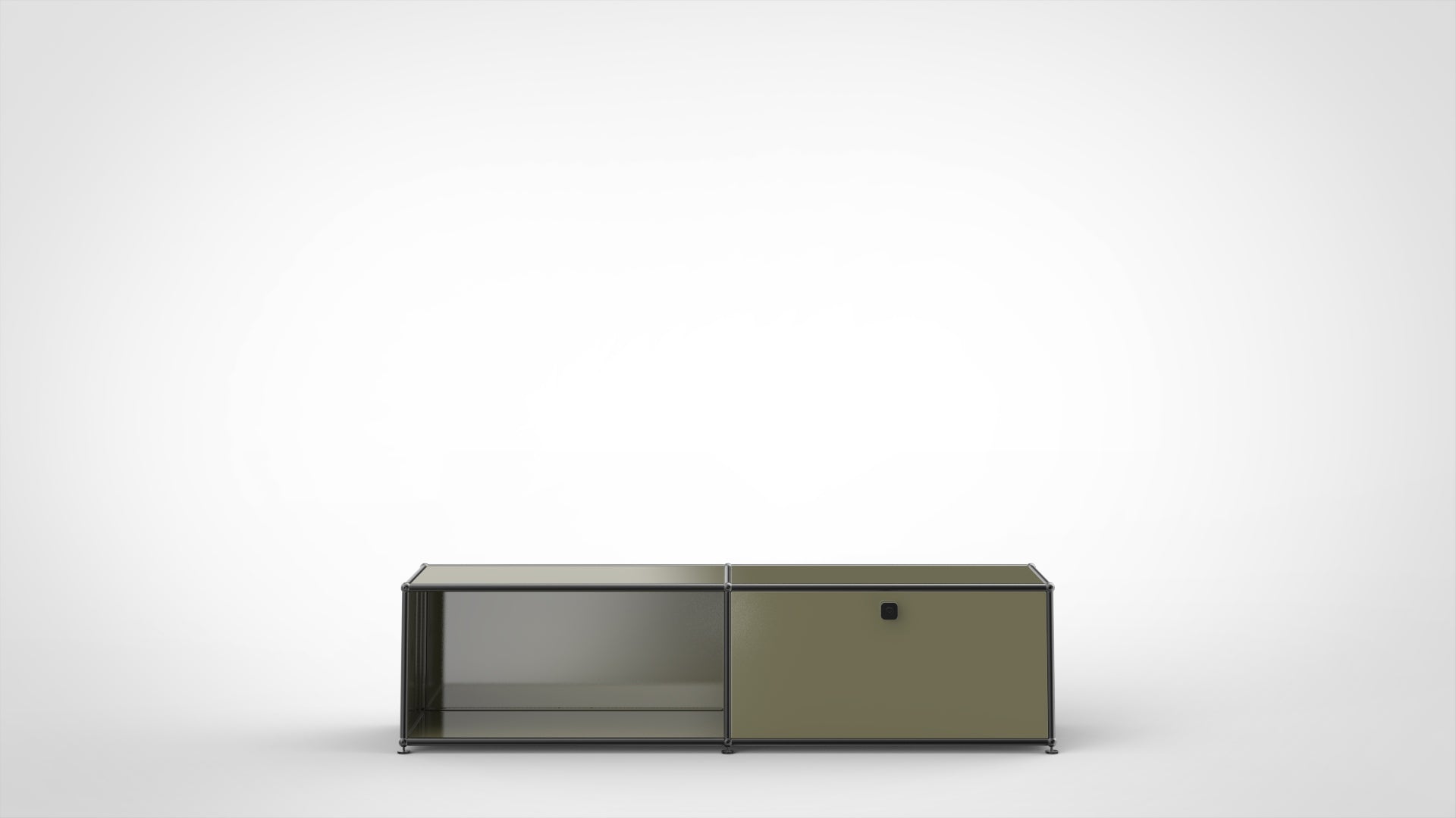 SYSTEM 01 Classic TV Lowboard, LINE 1802 Olive, Black