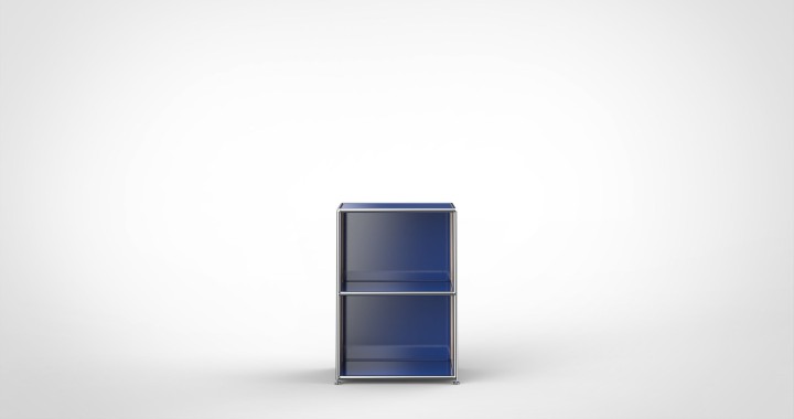 SYSTEM 01 Urban Bookshelf small, RAL 5011 Steel blue
