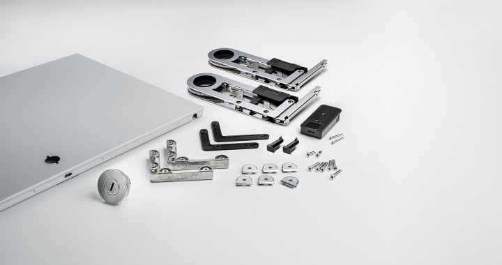 konektra Complete Soft-Close drop-down door kit for USM Haller Light grey