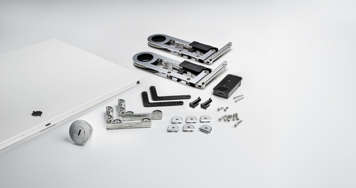 konektra Complete Soft-Close drop-down door kit for USM Haller Pure white