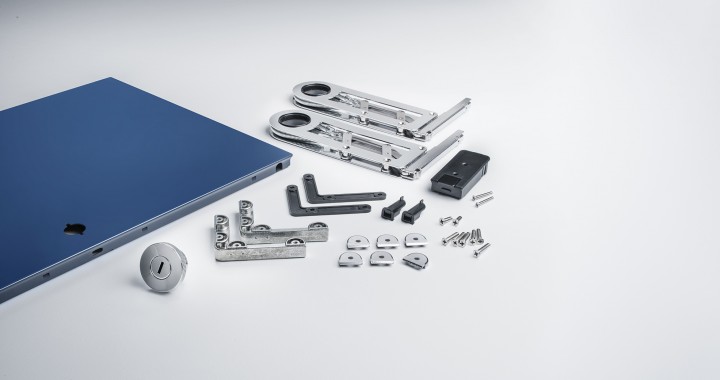 konektra Complete drop-down door kit for USM Haller Steel blue